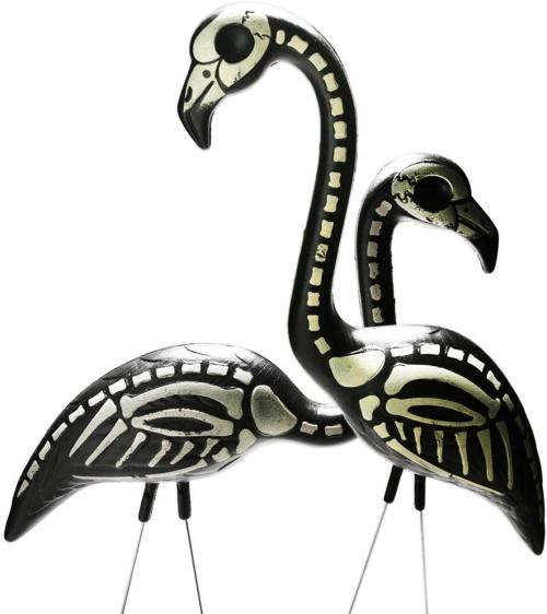 Flamingo Skeleton Lawn Ornaments - get them here☠️ Best Blog for dark fashion and lifestyle ☠️ 