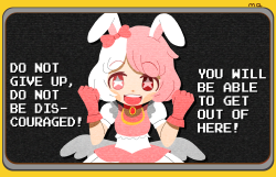 minunyu:  motivational monomi doing her best to cheer up the sdr2 crew 