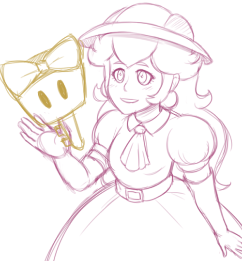 wip! some archeologist Peach sketches i drew last night.i’m definitely going to finish this… 