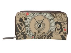 disneyshopping:  Disney Alice In Wonderland Clock Zip Wallet with inside pockets and card slots. From Hot Topic