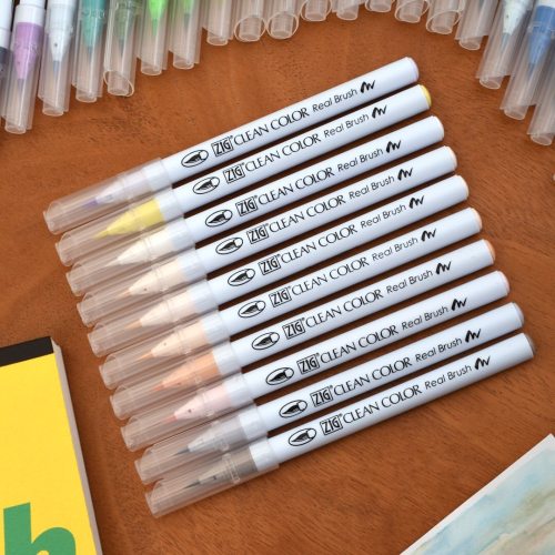 Create beautiful illustrations, sketches, and manga art with these Kuretake Zig Clean Color Real Bru