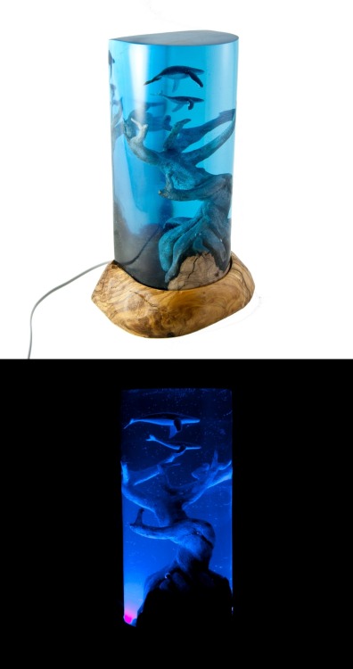 kidklarion: sosuperawesome: Wood and Resin Lamps and Sculptures Dada Atolye on Etsy @celestialwavele