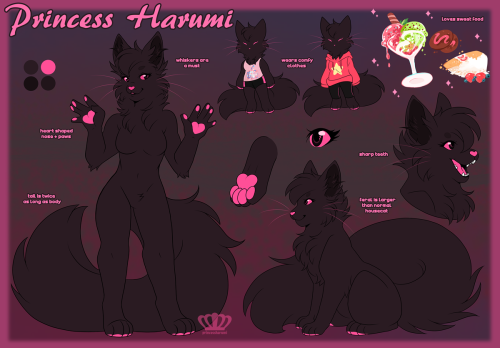 princessharumi:    I finally updated my fursona’s ref sheet !! Hoo boy it took a while, but I wanted to capture how my fursona has grown and evolved over the past 2 years that I’ve had her. I’ve never felt this comfortable with a fursona before