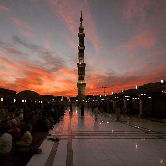 Maghrib on the roof | Masjid Nabwi, Madinah