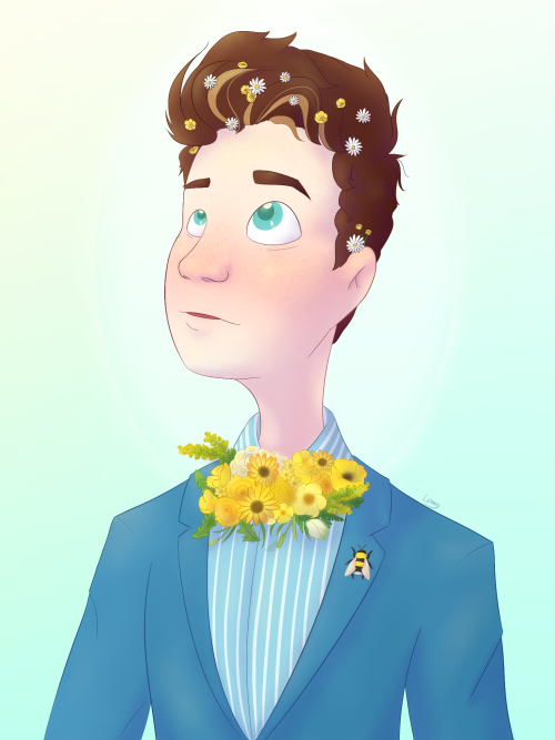 Kurt With Flowers In His Hair