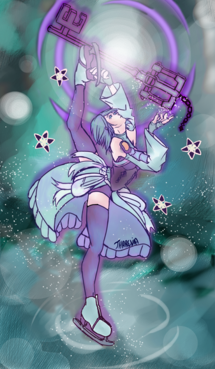 tharenia: I really love the idea of Aqua being an iceskater and Riku being a ballet dancer. The idea of Aqua,of course,came from her spellweaver animation. The idea of Riku came from KH1 concept art that was pointed out by kingdomheartsnyctophiliac 