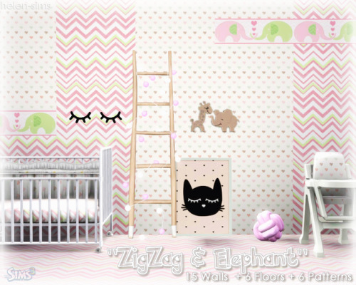 TS3 Walls + Floors + Patterns &ldquo;ZigZag &amp; Elephant&rdquo; http://helen-sims.blogspot.ru/2017