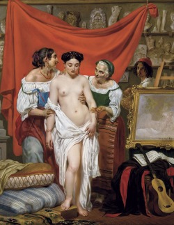 artbeautypaintings:  The first pose - Philippe-Jacques