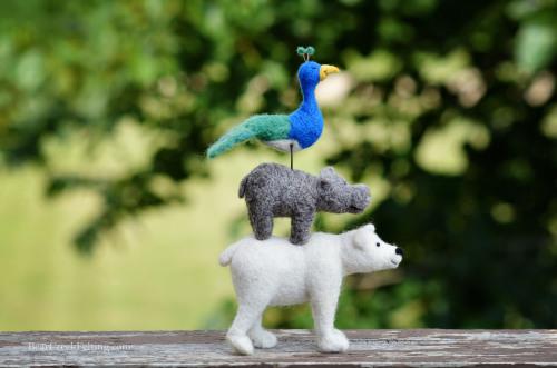 Needle Felted animal stack by Teresa Perleberg