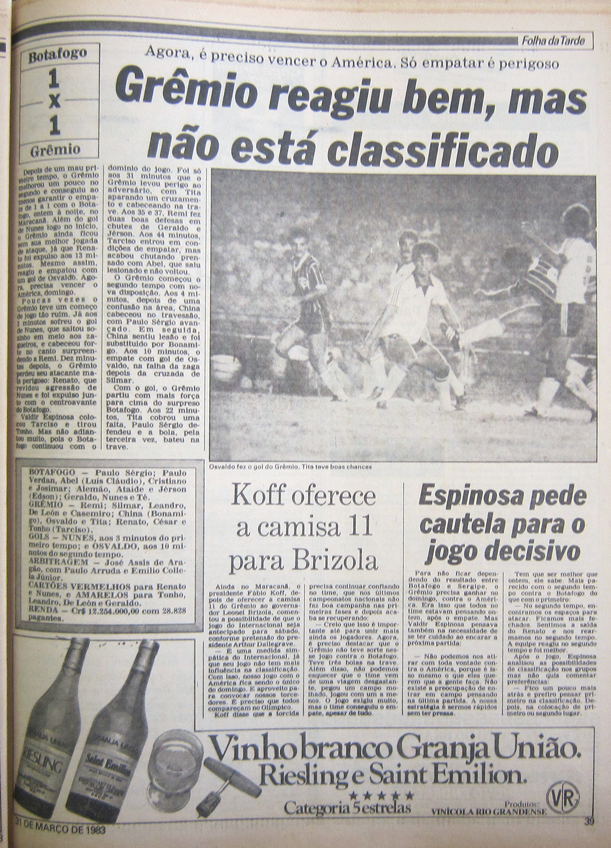 Botafogo  Grêmio1983