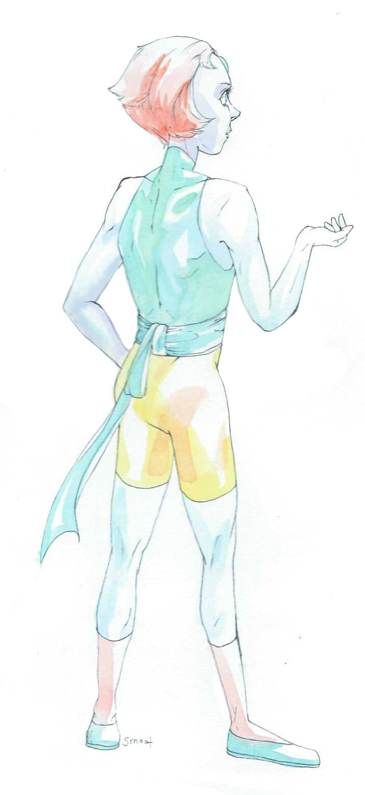 smootio:  Pearl body studies + my idea of what pink diamond’s pearl could look