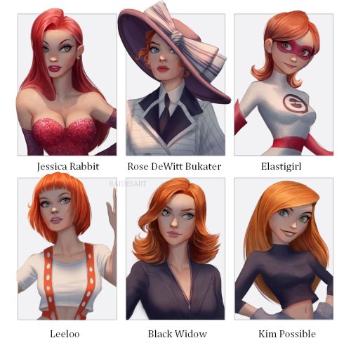  I love these hair colors ❤ Which of these characters is your favourite? And which red-headed charac