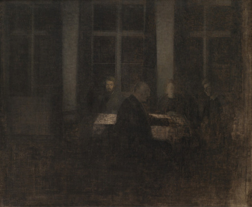 Evening in the livingroom  -    Vilhelm Hammershøi , 1904Danish, 1864-1916Oil on canvas