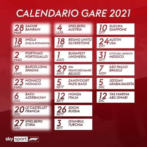 🆕 IL NUOVO CALENDARIO DEL 2021
I DETTAGLI ➡ http://tiny.cc/F1__2021
https://www.instagram.com/p/CRBS3IapTGi2hpHcnAFju71MpCFV-suPfm7b5w0/?utm_medium=tumblr