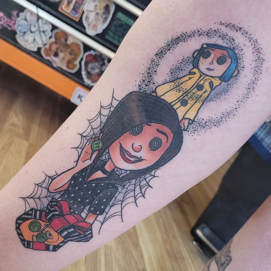 Pretty Grotesque Tattoos — Healed Coraline piece i loved doing this piece so...