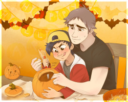 putridpastries: Easy there, Ethan, the pumpkin is already dead (half brothers au pumpkin carving suggested by @lupotta8 ;u; thank you  