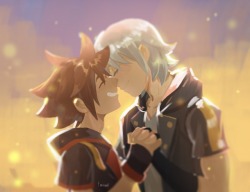 tanaw:  some soriku draws after playing kh3 god i love them so much