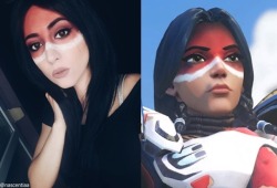 love-cosplaygirls:  Pharah make-up test by @nascentiaa