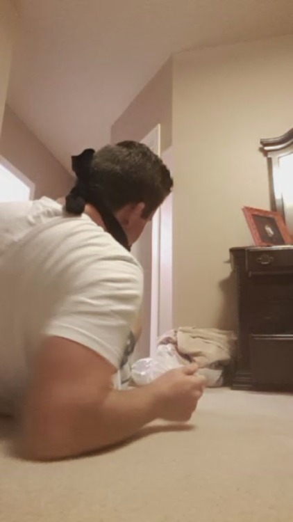 stockingmaskedintruder:  Surprised and overpowered by sexy masked burglar. Hogtied and sockgagged and made to cum  over his socks 