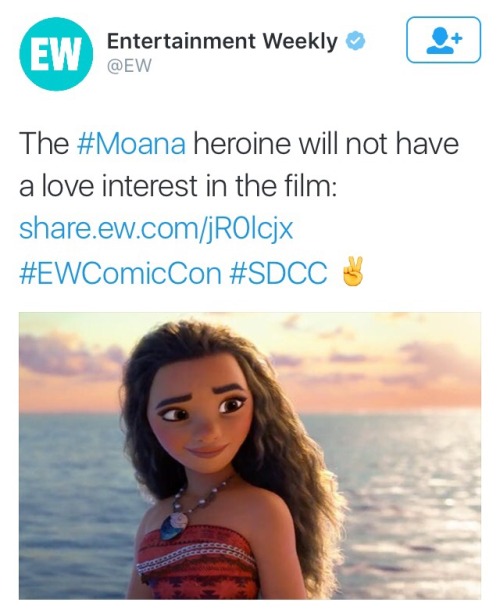 clublemonade:Why Disney&rsquo;s Newest Princess, Moana, Doesn&rsquo;t Need a Love Interest“True stor