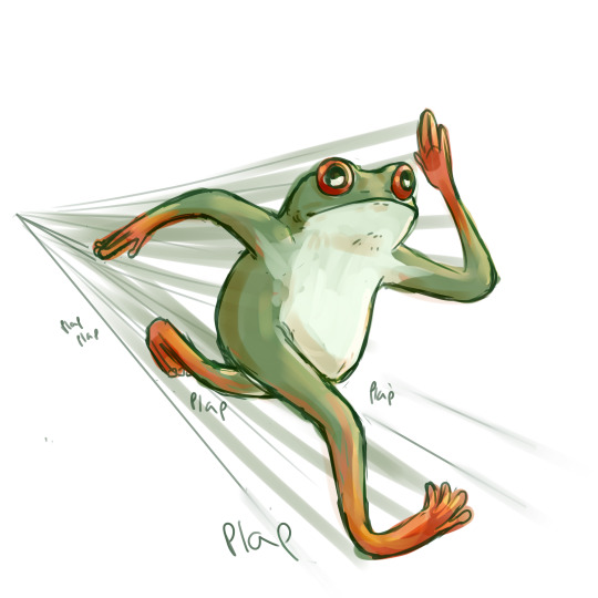 spaceepigeon: frawgs: how much scarier would a frog be if it ran instead of hopped .. u just hear plat plat plat plat coming towards u and u look down and it’s a frog going at full speed   