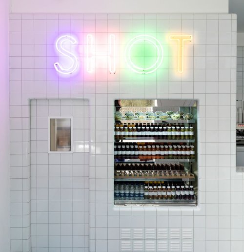 {Monday Mix: three projects I’ve come across with tiled bars/counters.}1-4. Mammoth Cafe & Craft