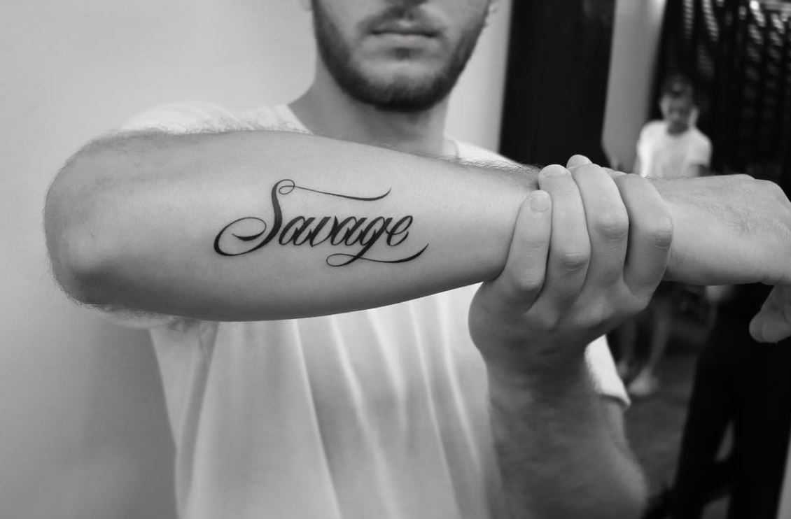 Savage  Savage tattoo Tattoo lettering Cursive tattoos