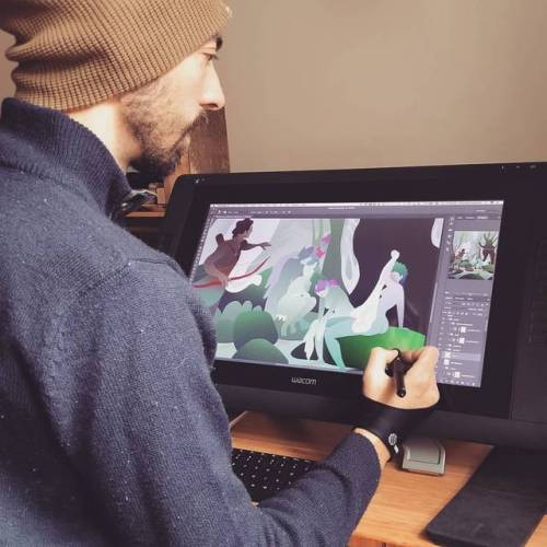 Planning a new painting in Photoshop. It&rsquo;s Diana and Actaeon  #painting #vizdev #design #c