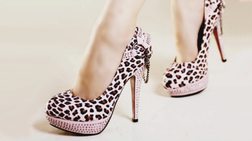 animal-print heels