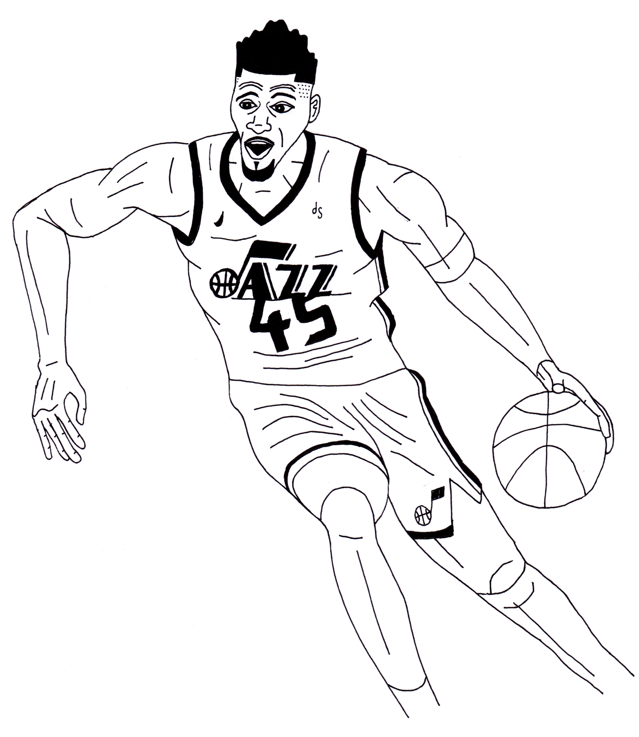 Donovan Mitchell Coloring Page Coloring Pages