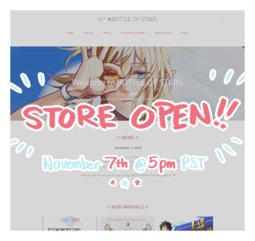 lowaharts: Hey all! Just a general announcement that my shop is finally reopening tomorrow at 5pm PS