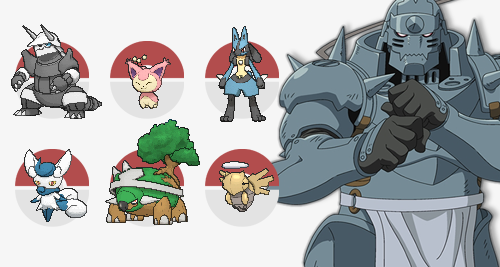 toasty-coconut:  Fullmetal Alchemist Characters + Pokemon(Edward, Alphonse, Winry,