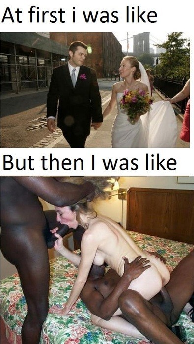 djaam-white:  elizabellaizatson:  #wedding #caption #bbc #mmf #cuckold #hotwife #threesome