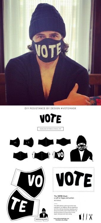 BUY or DIY VOTE Stenciled Mask from Resistance by DesignBUY: $20.20 VOTE Mask HERE100% Cotton | 2 La