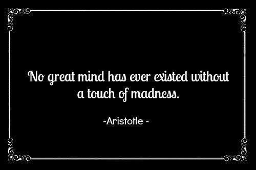 ninguna gran mente ha existido sin un toque de locura…
Aristóteles