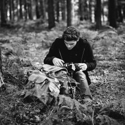 jacksgap:  Shooting an old Pentax medium format camera in the woods with my trusty @langly bag. 🍁🍂#letsgosomewhere