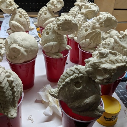 Dragon assembly is going well. Filling them with foam for strength. #dragons #garagekit #got#gameoft