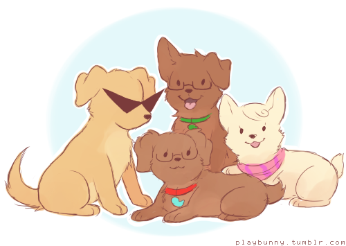 playbunny:  when im too lazy to draw i draw animals so have a set of alpha puppies