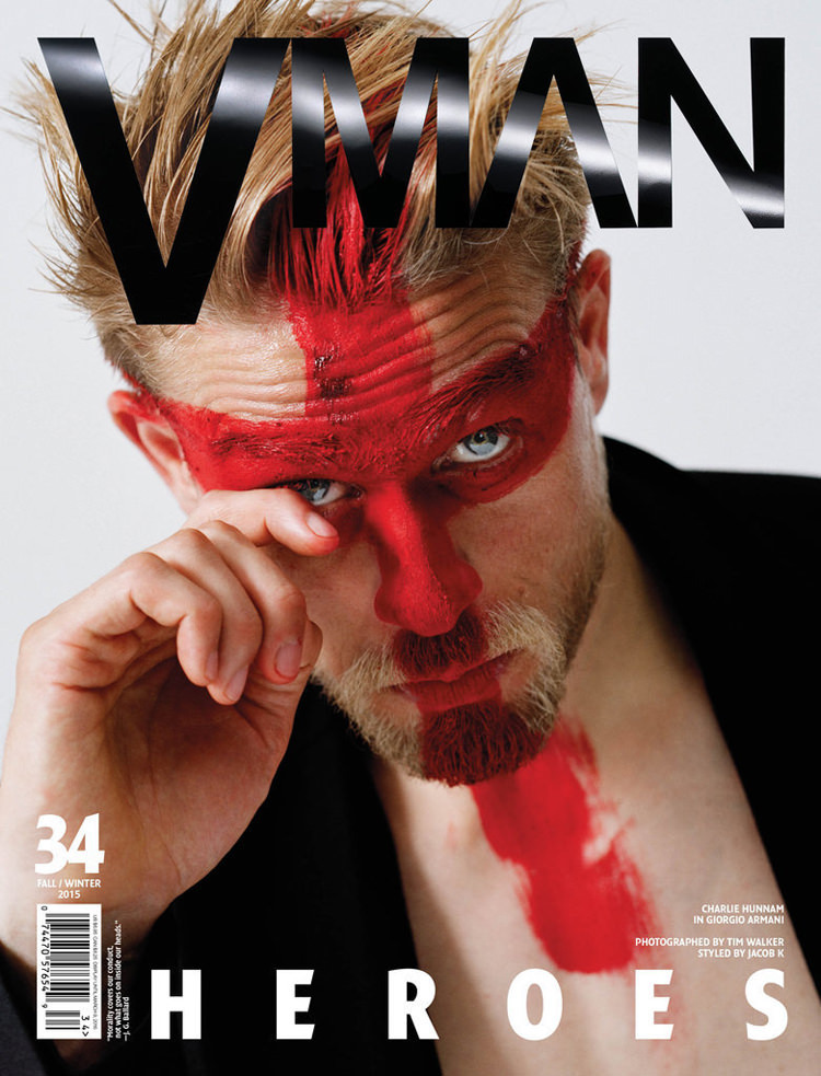   Charlie Hunnam covers the latest issue of V magazine photographed by Tim Walker