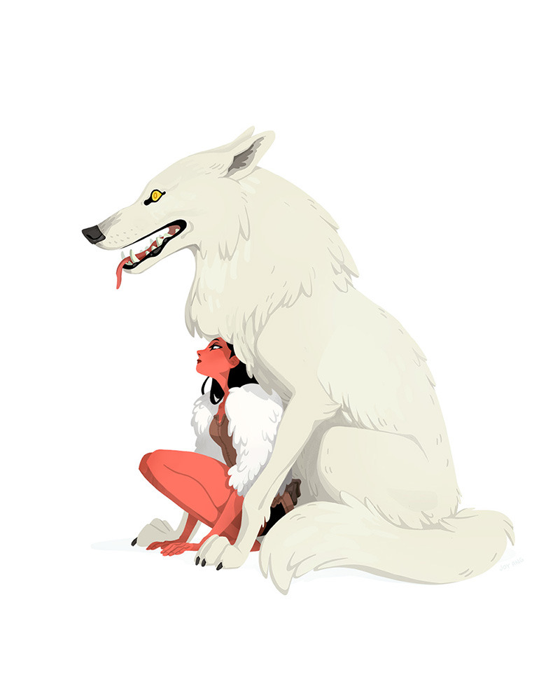 joy-ang:  Painted the girl and her wolf. 