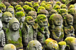 funkalmighty:  taktophoto:  1,200 Whimsical Stone Statues at Buddhist Temple in Kyoto  A big appeal of Buddhism to me is that a lot of the art features people looking like they’re having a good time and/or are completely chill. 