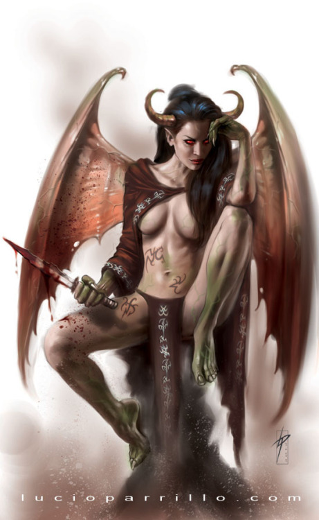 myrobotwat:  ladyjordison:   dismemberfest: art of Lucio Parrillo   I love this artists rendition of good and evil!!