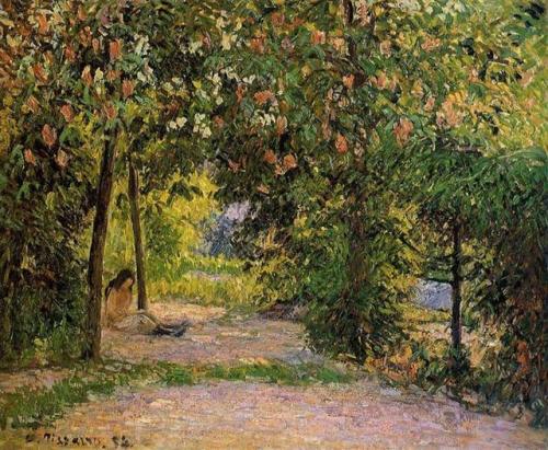 camillepissarro-art:  The Garden in Spring, Eragny 1894 Camille Pissarro