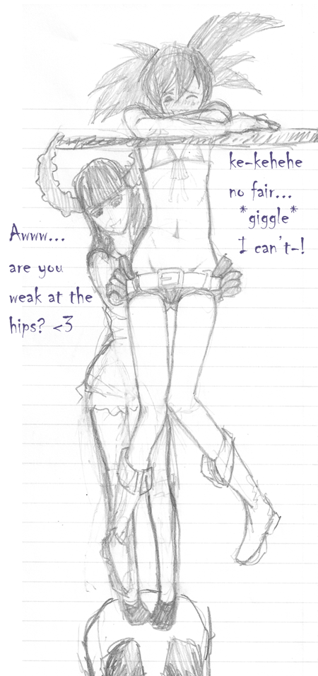 otokonokotron:  some doodles of brs in tickle agony