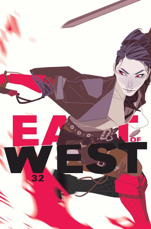 Hello friends.I did a variant cover for EAST OF WEST 32 in honor of Women’s History Month.  The proc