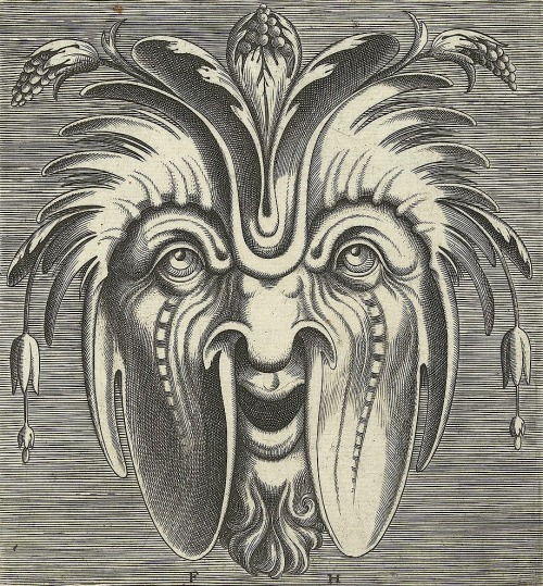 magictransistor:  Frans Huys (After Cornelis Floris), Grotesque mask heads, Antwerp, 1555.