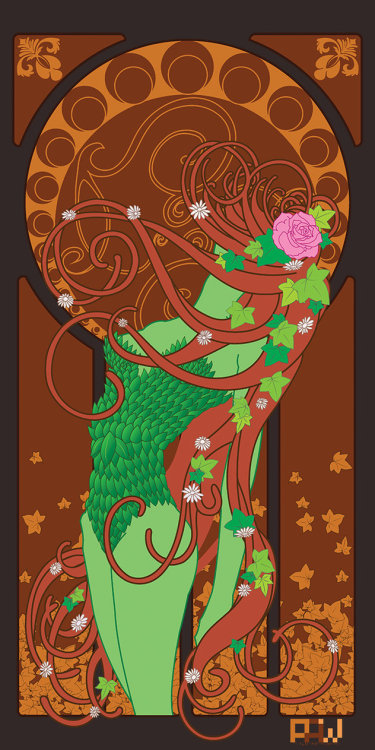 thehappysorceress:Art Nouveau - Poison Ivy by Patrick Adam Webster