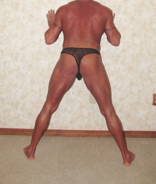 Just me. No props. Trying different settings on camera. Conservative thong gear from BodyAware.com. 