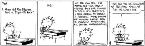 constellation-funk:  alriggs:  secretlifeofageekygirl:  scarcerare:  Some of my favorite Calvin and Hobbes strips. Bill Watterson had such an incredible cryptic and philosophical style, and it just makes me excited to read the comics over and over again.