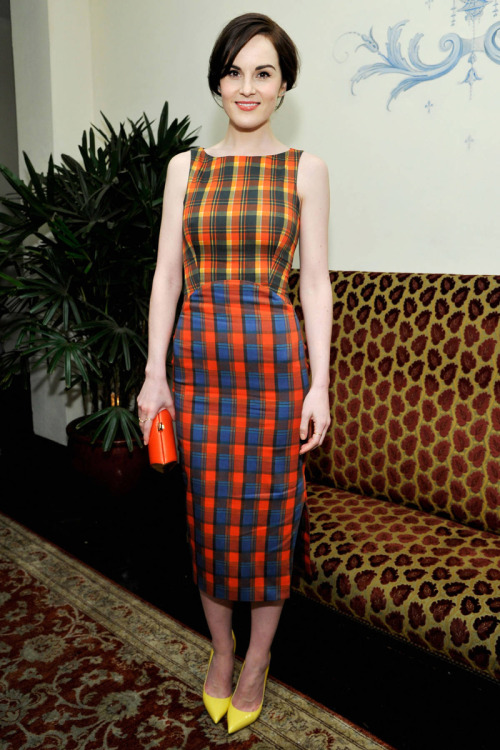 harpersbazaar:  Best Dressed: Michelle Dockery in Altuzarra Photo credit: Getty Images   Really?  Best dressed?  I totally have crush on her, but the crazy color/pattern clashing in that outfit makes my eyes hurt.  Plus those shoes… And whose idea